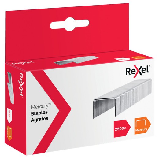 Rexel MERCURY staples. Box 2500, galvanized