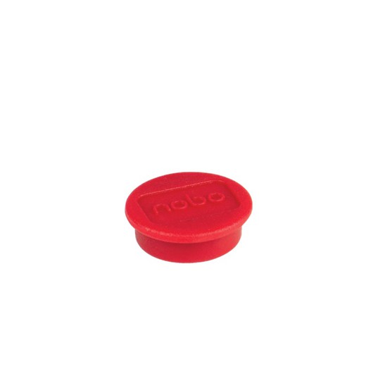 Imanes NOBO para pizarra, 13mm, 10 unidades, rojo