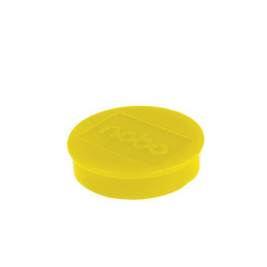 Imanes NOBO para pizarra, 32mm, 10 unidades, amarillo