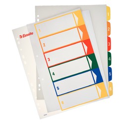 Índice de proyectos Imprimible Esselte. DIN A4. Pestañas PP 1-6, multicolor
