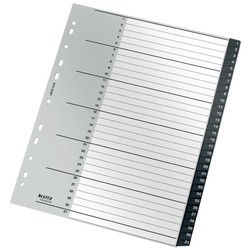 Índice multitaladro Leitz Recycle. DIN A4 maxi. Pestañas 1-31. PP reciclado, climáticamente neutro y 100% reciclable, negro