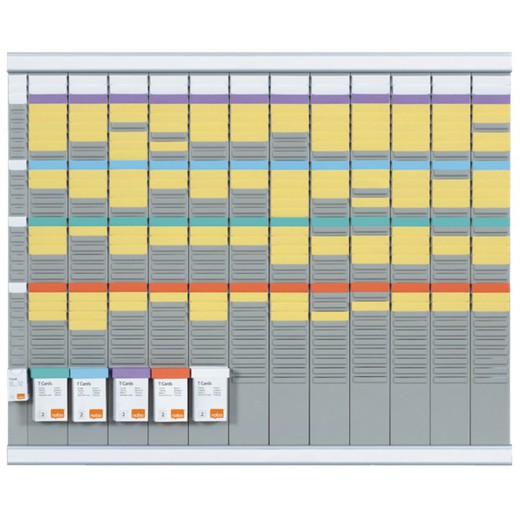 Kit planning de fichas índice 2 anual NOBO 12 columnas 32 ranuras