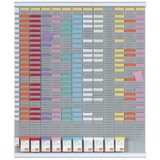 Kit planning de fichas índice 2 anual NOBO 12 columnas 54 ranuras