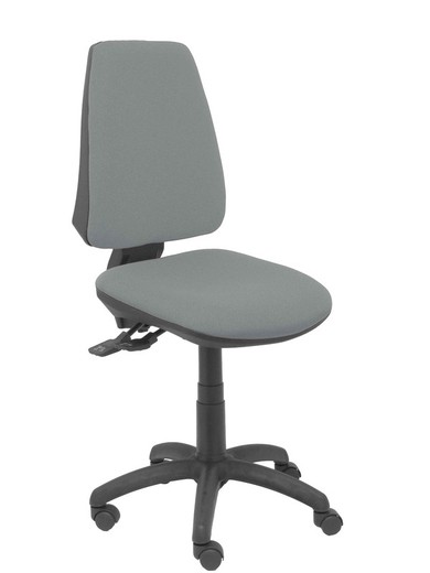 Modelo 14S  Silla de oficina ergonómica con mecanismo sincro, regulable en altura y ruedas de parqué  Asiento y respaldo tapizados en tejido BALI color gris.