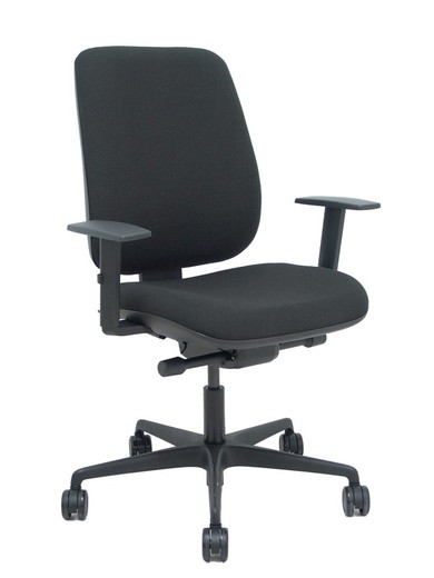 Modelo Alares tapizada- Silla de oficina ergonómica con mecanismo sincro con bloqueo de 4 posiciones y deslizador del asiento, brazos regulables y ajustable en altura - Respaldo y asiento tapizados en tejido BALI color negro.