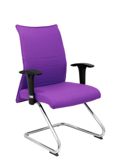 Modelo Albacete confidente patín  Sillón confidente ergonómico para visitas con patín cromado  Asiento y respaldo tapizados en tejido BALI color lila