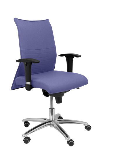 Modelo Albacete confidente - Sillón confidente ergonómico para visitas con mecanismo sincro y regulable en altura - Asiento y respaldo tapizados en tejido BALI color azul claro