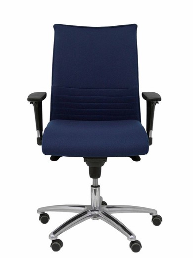 Modelo Albacete confidente - Sillón confidente ergonómico para visitas con mecanismo sincro y regulable en altura - Asiento y respaldo tapizados en tejido BALI color azul marino