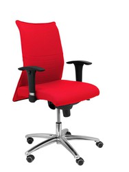 Modelo Albacete confidente - Sillón confidente ergonómico para visitas con mecanismo sincro y regulable en altura - Asiento y respaldo tapizados en tejido BALI color rojo