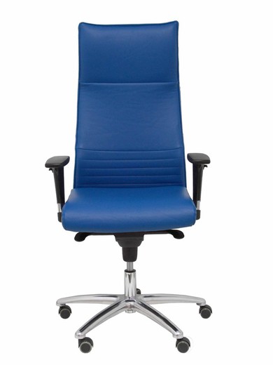 Modelo Albacete - Sillón de dirección ergonómico con mecanismo sincro y regulable en altura - Asiento y respaldo tapizados en similpiel color azul