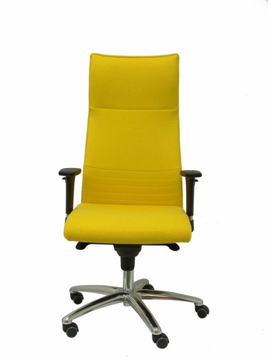 Modelo Albacete - Sillón de dirección ergonómico con mecanismo sincro y regulable en altura - Asiento y respaldo tapizados en tejido BALI color amarillo