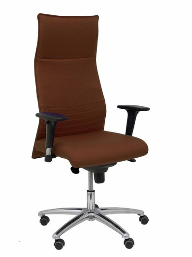 Modelo Albacete - Sillón de dirección ergonómico con mecanismo sincro y regulable en altura - Asiento y respaldo tapizados en tejido BALI color marrón oscuro