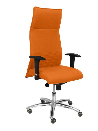 Modelo Albacete - Sillón de dirección ergonómico con mecanismo sincro y regulable en altura - Asiento y respaldo tapizados en tejido BALI color naranja