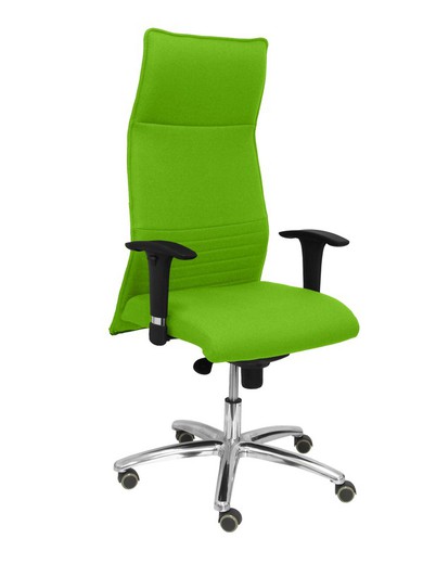 Modelo Albacete - Sillón de dirección ergonómico con mecanismo sincro y regulable en altura - Asiento y respaldo tapizados en tejido BALI color pistacho