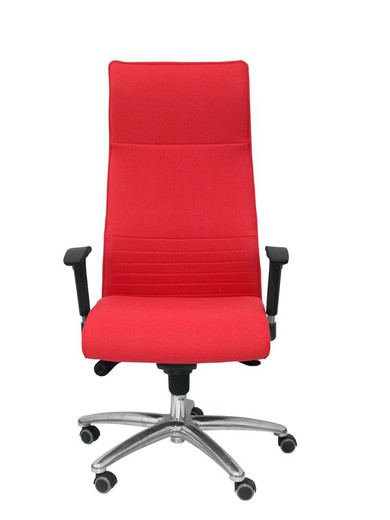 Modelo Albacete - Sillón de dirección ergonómico con mecanismo sincro y regulable en altura - Asiento y respaldo tapizados en tejido BALI color rojo