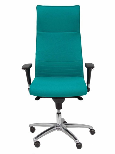 Modelo Albacete - Sillón de dirección ergonómico con mecanismo sincro y regulable en altura - Asiento y respaldo tapizados en tejido BALI color turquesa