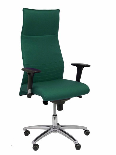 Modelo Albacete - Sillón de dirección ergonómico con mecanismo sincro y regulable en altura - Asiento y respaldo tapizados en tejido BALI color verde botella