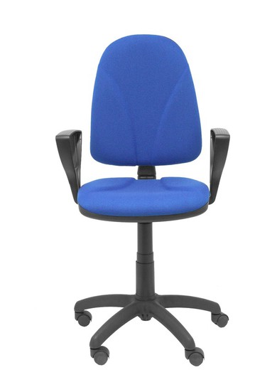 Modelo Algarra - Silla de oficina ergonómica y anatómica con mecanismo de contacto permanente y regulable en altura - Asiento y respaldo tapizados en tejido BALI color azul (BRAZOS FIJOS INCLUIDOS)