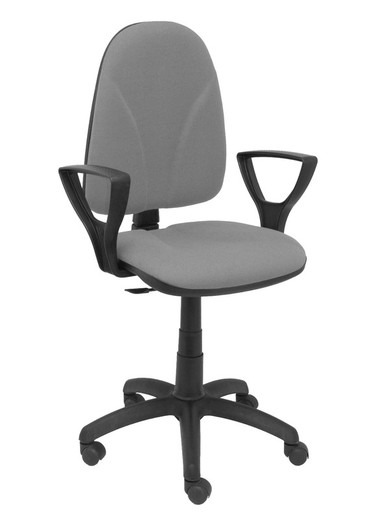 Modelo Algarra - Silla de oficina ergonómica y anatómica con mecanismo de contacto permanente y regulable en altura - Asiento y respaldo tapizados en tejido BALI color gris claro (BRAZOS FIJOS INCLUIDOS)