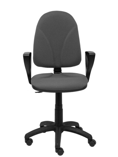 Modelo Algarra - Silla de oficina ergonómica y anatómica con mecanismo de contacto permanente y regulable en altura - Asiento y respaldo tapizados en tejido BALI color gris oscuro (BRAZOS FIJOS INCLUIDOS)