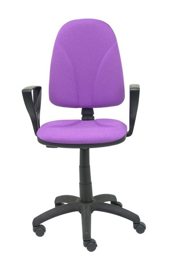 Modelo Algarra - Silla de oficina ergonómica y anatómica con mecanismo de contacto permanente y regulable en altura - Asiento y respaldo tapizados en tejido BALI color lila (BRAZOS FIJOS INCLUIDOS)