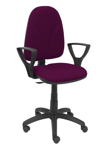 Modelo Algarra - Silla de oficina ergonómica y anatómica con mecanismo de contacto permanente y regulable en altura - Asiento y respaldo tapizados en tejido BALI color morado (BRAZOS FIJOS INCLUIDOS)