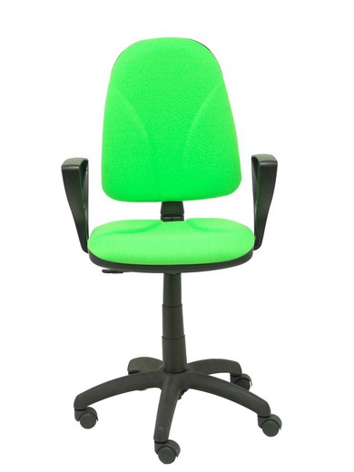 Modelo Algarra - Silla de oficina ergonómica y anatómica con mecanismo de contacto permanente y regulable en altura - Asiento y respaldo tapizados en tejido BALI color pistacho (BRAZOS FIJOS INCLUIDOS)