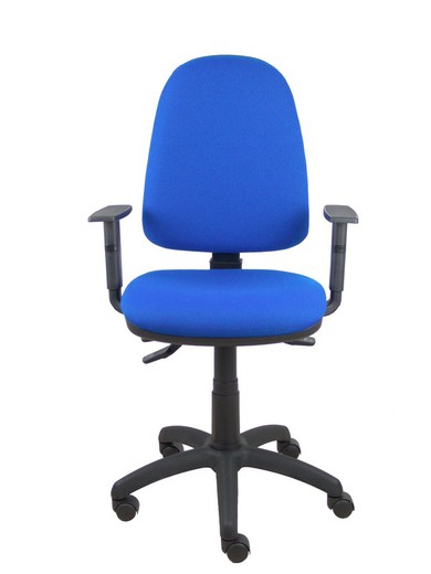 Modelo Ayna S- Silla de oficina ergonómica con mecanismo asincro y regulable en altura - Asiento y respaldo tapizados en tejido BALI color azul.