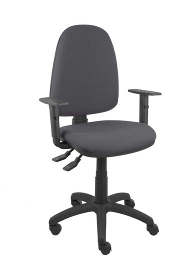 Modelo Ayna S- Silla de oficina ergonómica con mecanismo asincro y regulable en altura - Asiento y respaldo tapizados en tejido BALI color gris oscuro. Brazos regulables incluidos.