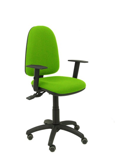 Modelo Ayna - Silla de oficina ergonómica con mecanismo asincro y regulable en altura - Asiento y respaldo tapizados en tejido BALI color verde pistacho