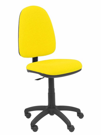 Modelo Ayna - Silla de oficina ergonómica con mecanismo de contacto lama y regulable en altura - Asiento y respaldo tapizados en tejido BALI color amarillo.