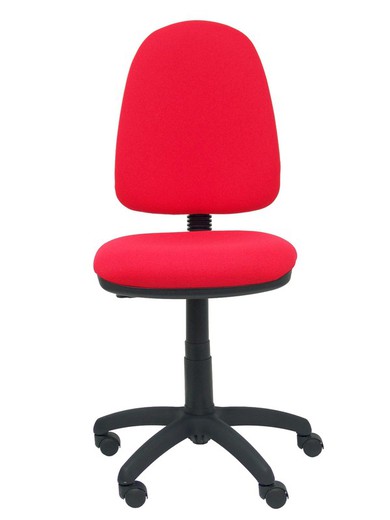 Modelo Ayna - Silla de oficina ergonómica con mecanismo de contacto lama y regulable en altura - Asiento y respaldo tapizados en tejido BALI color rojo.