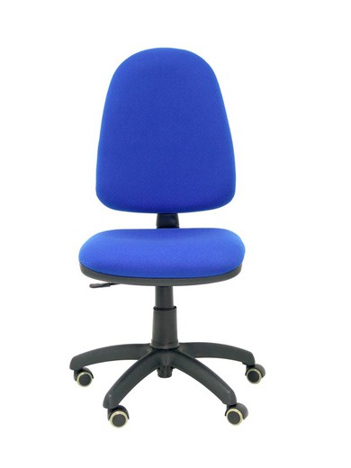 Modelo Ayna - Silla de oficina ergonómica con mecanismo de contacto permanente, regulable en altura y ruedas de parqué - Asiento y respaldo tapizados en tejido BALI color azul