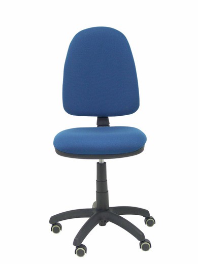 Modelo Ayna - Silla de oficina ergonómica con mecanismo de contacto permanente, regulable en altura y ruedas de parqué - Asiento y respaldo tapizados en tejido BALI color azul marino