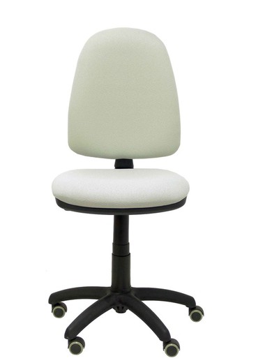 Modelo Ayna - Silla de oficina ergonómica con mecanismo de contacto permanente, regulable en altura y ruedas de parqué - Asiento y respaldo tapizados en tejido BALI color gris