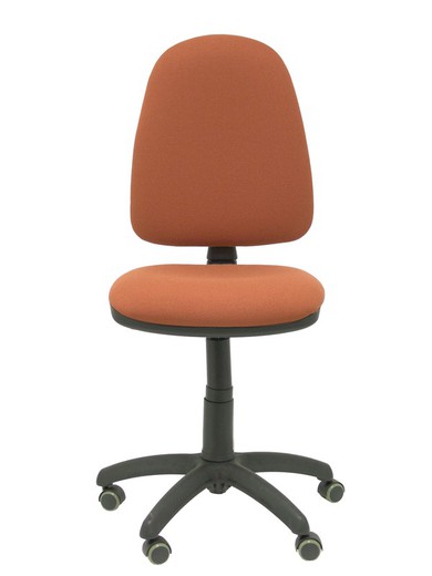 Modelo Ayna - Silla de oficina ergonómica con mecanismo de contacto permanente, regulable en altura y ruedas de parqué - Asiento y respaldo tapizados en tejido BALI color marrón