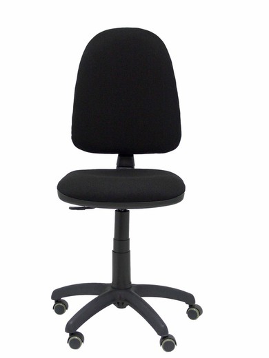 Modelo Ayna - Silla de oficina ergonómica con mecanismo de contacto permanente, regulable en altura y ruedas de parqué - Asiento y respaldo tapizados en tejido BALI color negro