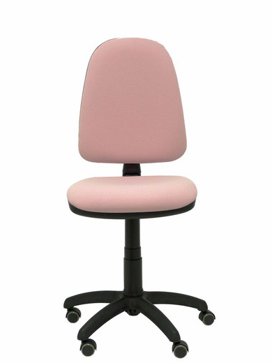 Modelo Ayna - Silla de oficina ergonómica con mecanismo de contacto permanente, regulable en altura y ruedas de parqué - Asiento y respaldo tapizados en tejido BALI color rosa claro