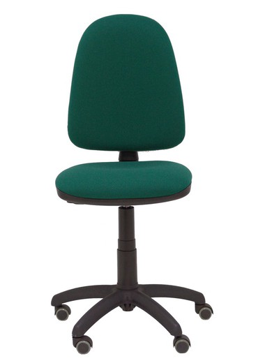 Modelo Ayna - Silla de oficina ergonómica con mecanismo de contacto permanente, regulable en altura y ruedas de parqué - Asiento y respaldo tapizados en tejido BALI color verde botella