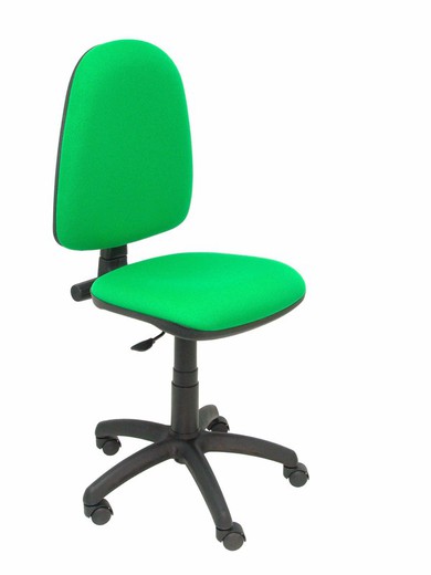 Modelo Ayna  Silla de oficina ergonómica con mecanismo de contacto permanente y regulable en altura  Asiento y respaldo tapizados en tejido ARAN color verde