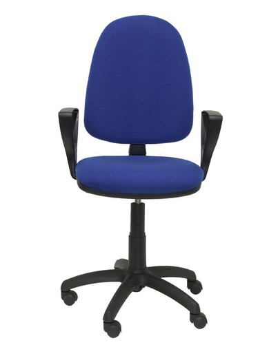 Modelo Ayna - Silla de oficina ergonómica con mecanismo de contacto permanente y regulable en altura - Asiento y respaldo tapizados en tejido BALI color azul (BRAZOS FIJOS INCLUIDOS)