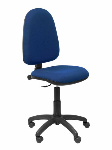 Modelo Ayna - Silla de oficina ergonómica con mecanismo de contacto permanente y regulable en altura - Asiento y respaldo tapizados en tejido BALI color azul marino.