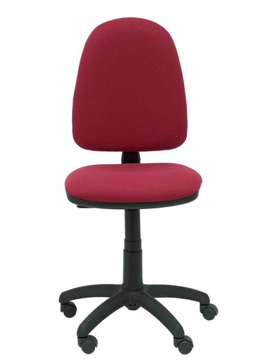 Modelo Ayna - Silla de oficina ergonómica con mecanismo de contacto permanente y regulable en altura - Asiento y respaldo tapizados en tejido BALI color granate