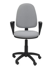 Modelo Ayna - Silla de oficina ergonómica con mecanismo de contacto permanente y regulable en altura - Asiento y respaldo tapizados en tejido BALI color gris (BRAZOS FIJOS INCLUIDOS)