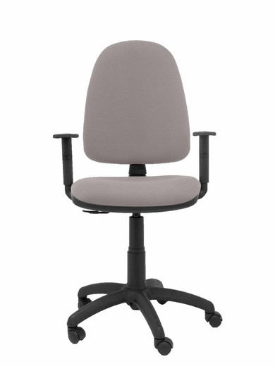 Modelo Ayna - Silla de oficina ergonómica con mecanismo de contacto permanente y regulable en altura - Asiento y respaldo tapizados en tejido BALI color gris (BRAZOS REGULABLES EN ALTURA)