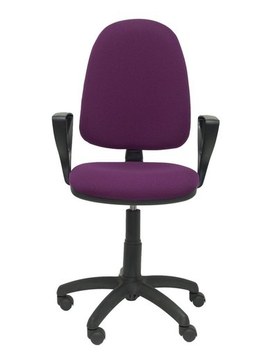 Modelo Ayna - Silla de oficina ergonómica con mecanismo de contacto permanente y regulable en altura - Asiento y respaldo tapizados en tejido BALI color morado (BRAZOS FIJOS INCLUIDOS)