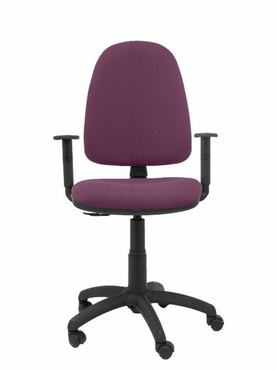 Modelo Ayna - Silla de oficina ergonómica con mecanismo de contacto permanente y regulable en altura - Asiento y respaldo tapizados en tejido BALI color morado (BRAZOS REGULABLES EN ALTURA)