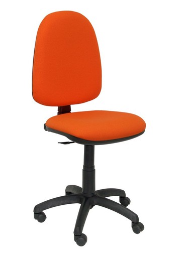 Modelo Ayna - Silla de oficina ergonómica con mecanismo de contacto permanente y regulable en altura - Asiento y respaldo tapizados en tejido BALI color naranja.