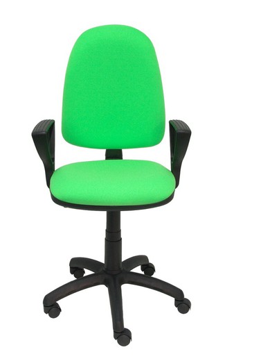 Modelo Ayna - Silla de oficina ergonómica con mecanismo de contacto permanente y regulable en altura - Asiento y respaldo tapizados en tejido BALI color pistacho (BRAZOS FIJOS INCLUIDOS)