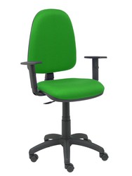 Modelo Ayna - Silla de oficina ergonómica con mecanismo de contacto permanente y regulable en altura - Asiento y respaldo tapizados en tejido BALI color verde (BRAZOS REGULABLES EN ALTURA)